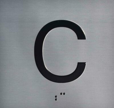 C Floor Elevator Jamb Plate Sign (Cellar Floor) with Braille and -REF24-1027