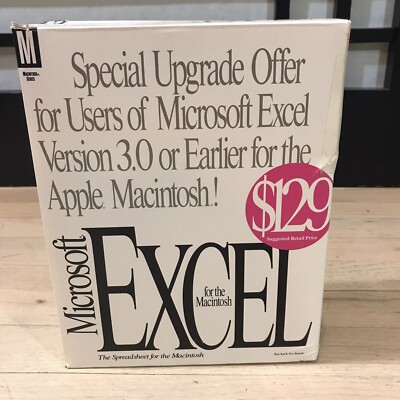 Microsoft Excel Update 4.0 For Macintosh 3.5'' Disks & User Manuals