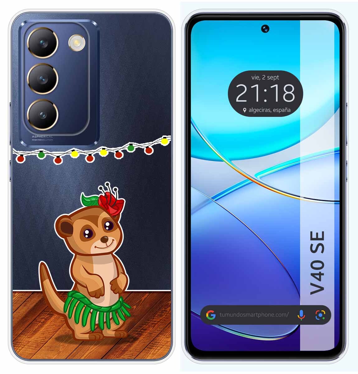 Cover Silicone Trasparente per Vivo V40 SE 5G Disegno Meerkat Disegni