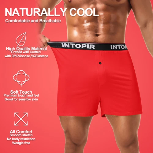 Men's ComfortSoft Underwear Boxers, Soft Knit Moisture-Wicking Jersey Boxers x7 - Picture 4 of 12