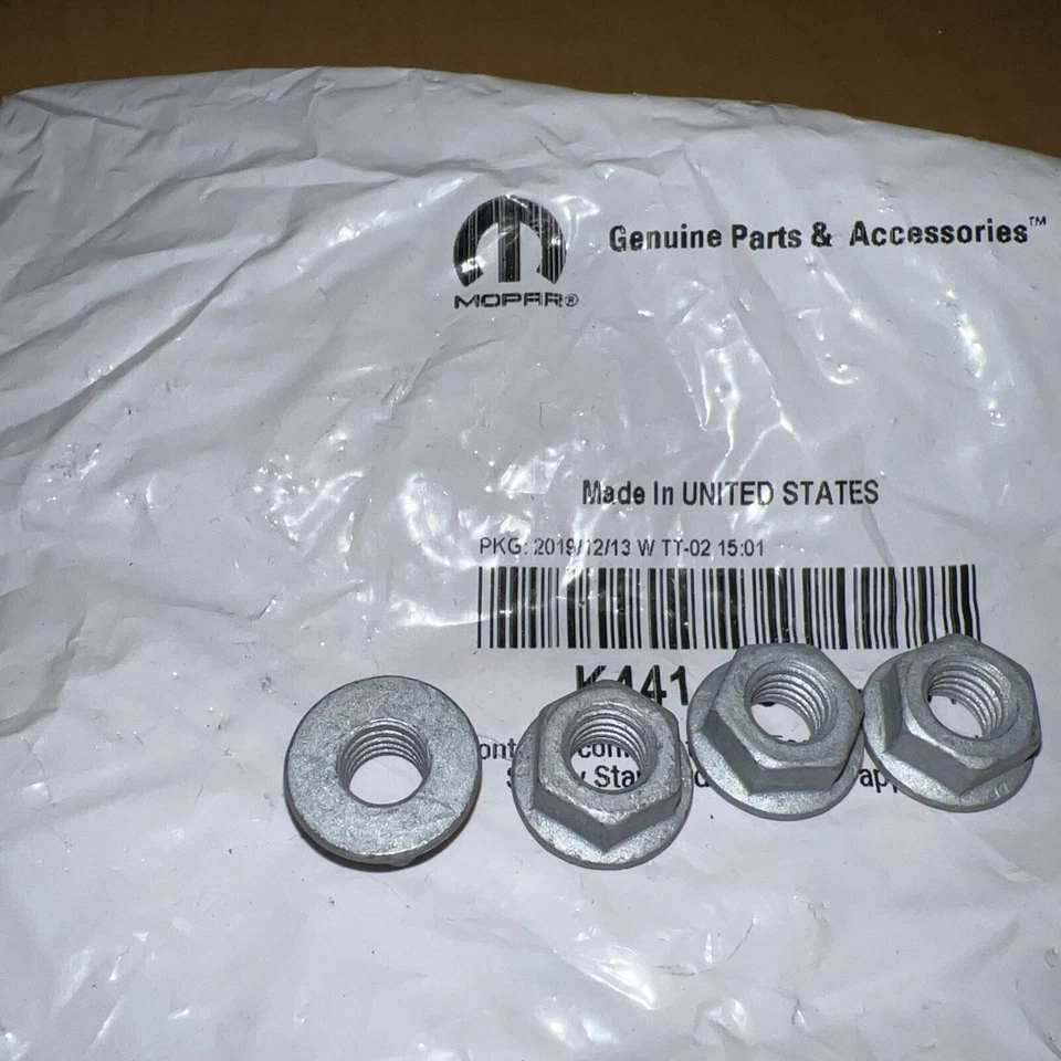 Tuerca de brida hexagonal Mopar genuina 6104709AA, juego de 4, ¡envío gratuito! Foto 2 de 4