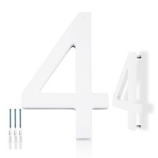 House Numbers for Outside White 6 inch Modern Floating Address Numbers for Fr...