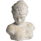 Ladies Head Bust Ornament Aged Stone Effect Woman Sculpture Statue