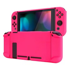 PlayVital Dockable Protective Case Hard Shell for Nintendo Switch - Bright Pink