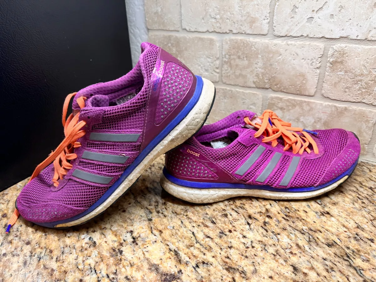 Adidas Womens Adizero Adios Boost 2 B41001 Purple Running Shoes Sneaker Size 7