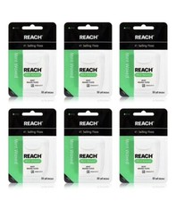    6 Pack Reach Mint Waxed Dental Floss Extra Large - 55 yards Each Mint Flavored