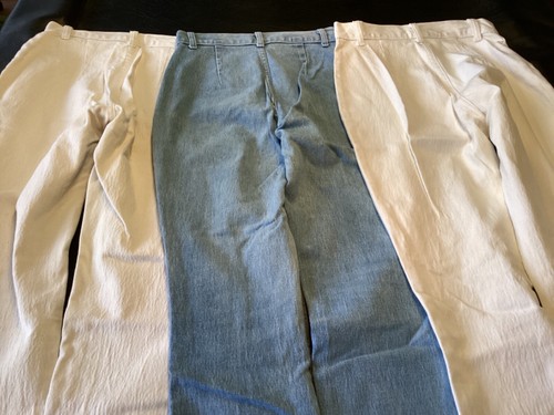 3 Stretch Jeans Lt Blue, White & Ecru High Waisted 29”Wx30”L Sz 10 Sold Separate - Picture 8 of 13