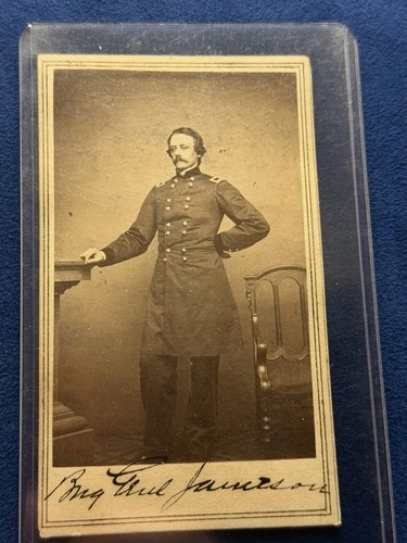 Civil War Brigadier General Charles D Jameson CDV Photo Horse Shot From Under