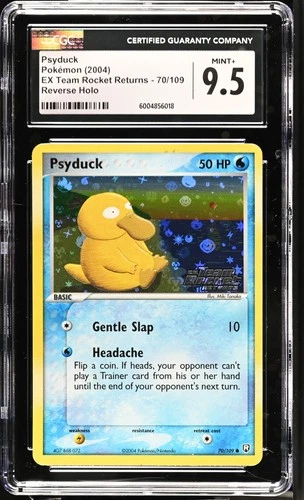 Psyduck 70/109 EX Team Rocket Returns Reverse Holo Stamped 2004 CGC 9.5 Mint+