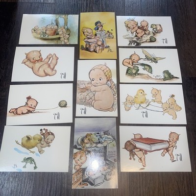 Vintage Kewpie Postcards Lot - Rose O Neill Spring Easter Kewpie Doll Ephemera 