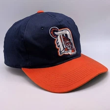 VTG Detroit Tigers Snapback Hat Blue Orange Vintage Tiger Logo KMG Pro Model Cap