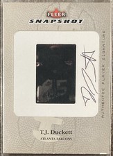 T.J. Duckett 2003 Fleer Snapshot 35mm Slide Autograph Auto /50 Falcons MSU
