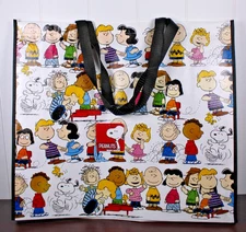 EXTRA LARGE~XL Peanuts Gang Snoopy Woodstock Reusable Shopping Tote Gift Bag NEW