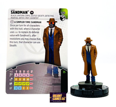 DC Heroclix Sandman #026 w/ Card Lantern Legacy Set