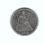 FINE 1878 SEATED LIBERTY DIME