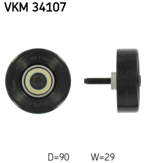 Galoppino/Leitriemen, Poly-V Riemen Vkm 34107 Skf FüR Ford Saab-image