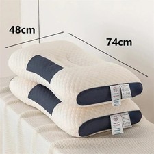 2Pc Ergonomic Neck Pillow Adjustable Sleep Support Pain Relief Contour