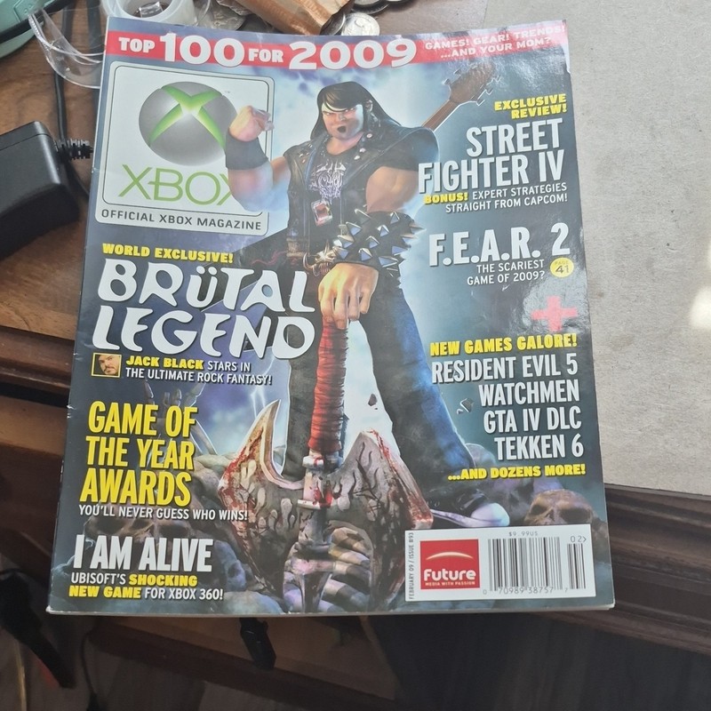 Official Xbox Magazine Feb 2009 Issue 41 Jack Black Brutal Legend Top 100