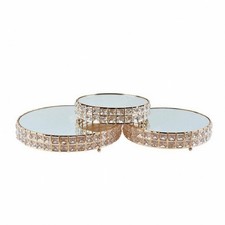 3 St&uuml;ck Rund Glas Dessert Display Tablett Elegant Glas Kuchen Display Platte