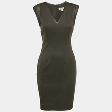 Pierre Balmain Black Jersey and Mesh VNeck Bodycon Dress M