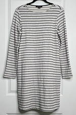 Karen Kane Dress Medium Striped Long Sleeve Pocket Shift Knit Heather Gray M
