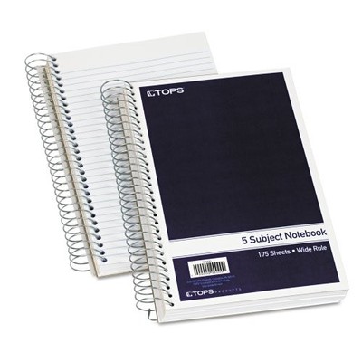 Cardinal Brands 63859 5 Subject Wirebound Notebook 175 Sheets Navy
