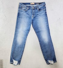 7 For All Mankind Roxanne Ankle Jeans Medium Wash Mid Rise Womens Size 31