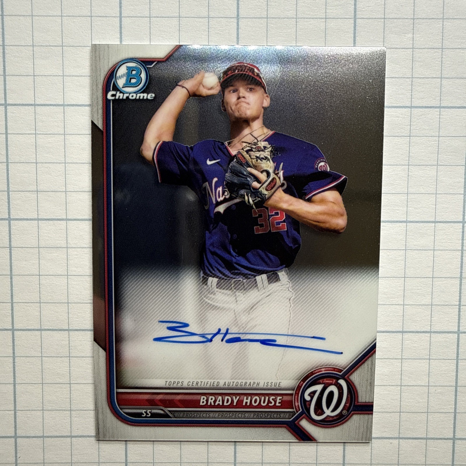 2022 Bowman Chrome - Prospect Autographs Brady House #CPA-BH (AU, RC)