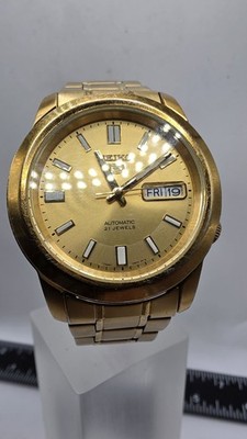Seiko 7s26 02w0 Golden Automatic Serviced Water Resistant 21 Jewels 