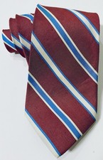 Vintage Brooks Brothers Makers Tie Silk Linen Stripe Tie Woven England USA Pink