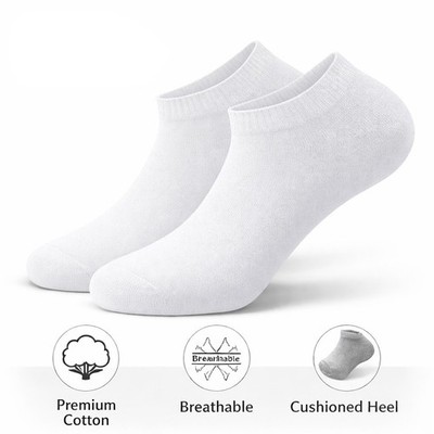 3-12 Pairs Mens Plain Solid Cotton Sports Ankle Athletic Socks Low Cut Size 8-12