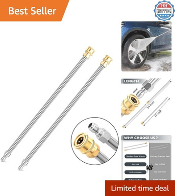 #ad Universal 2 Pack Pressure Washer Extension Wands Quick Connect and Hassle Free $15.27