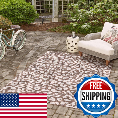 Unique Loom Outdoor Safari Collection Area Rug - Leopard 3 X 5 3 Rectangle