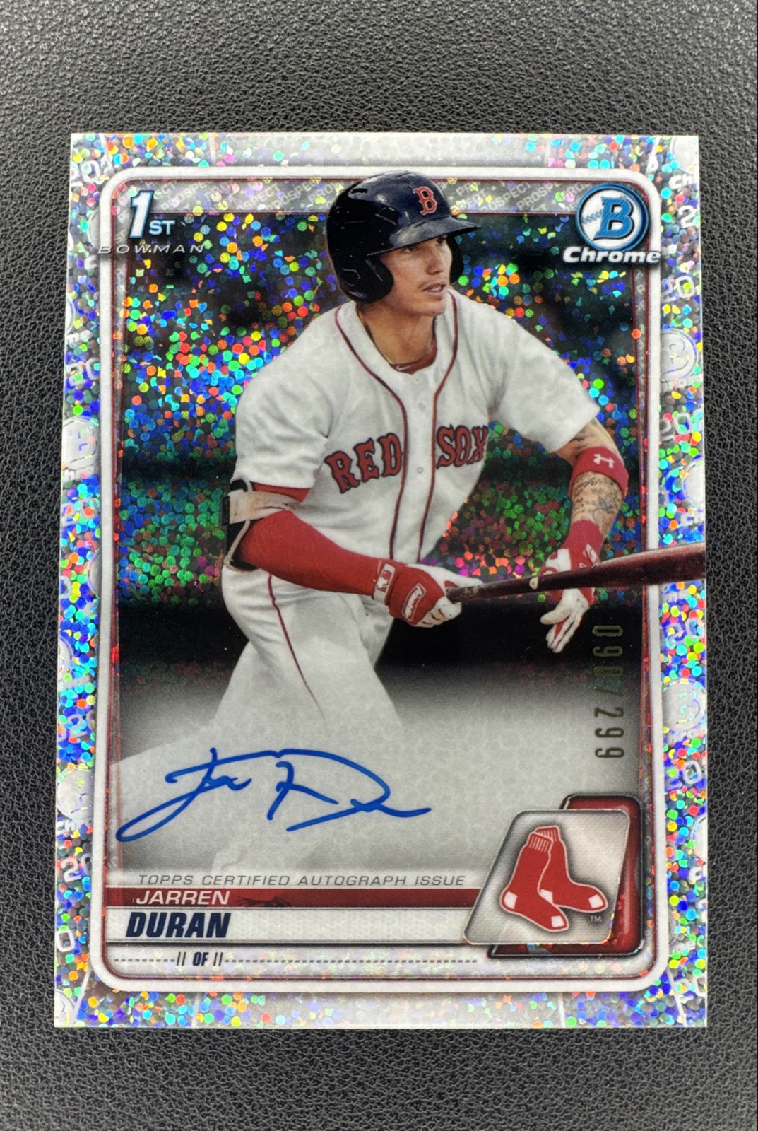 2020 Bowman - Chrome Prospects Autographs Jarren Duran - Speckle Refractor /299