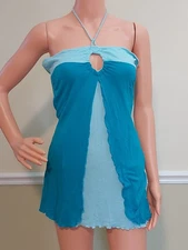 Kenzie Women’s Sexy  Top Sz Medium Blue Bare Shoulders 