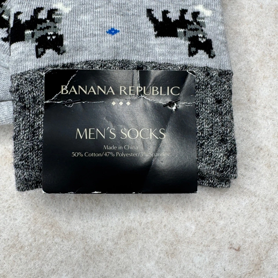Calcetines Banana Republic para Hombres Talla Única Gris Jaspeado Estampado de Perro OS Nuevos con Etiquetas Foto 3 de 4