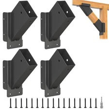 4 Pcs Pergola Brackets  45-Degree Angle Pergola Bracket Gazebos Kit for 2''x4...