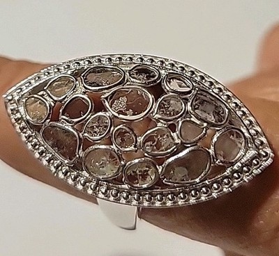 Handwerklich gefertigter Ring 925 geprüfte Diamanten auf Präsidium Größe 9