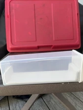 Tupperware Block Cheese Keeper Cracker (3 pc.) 1827-3 (7” Smaller Version) New