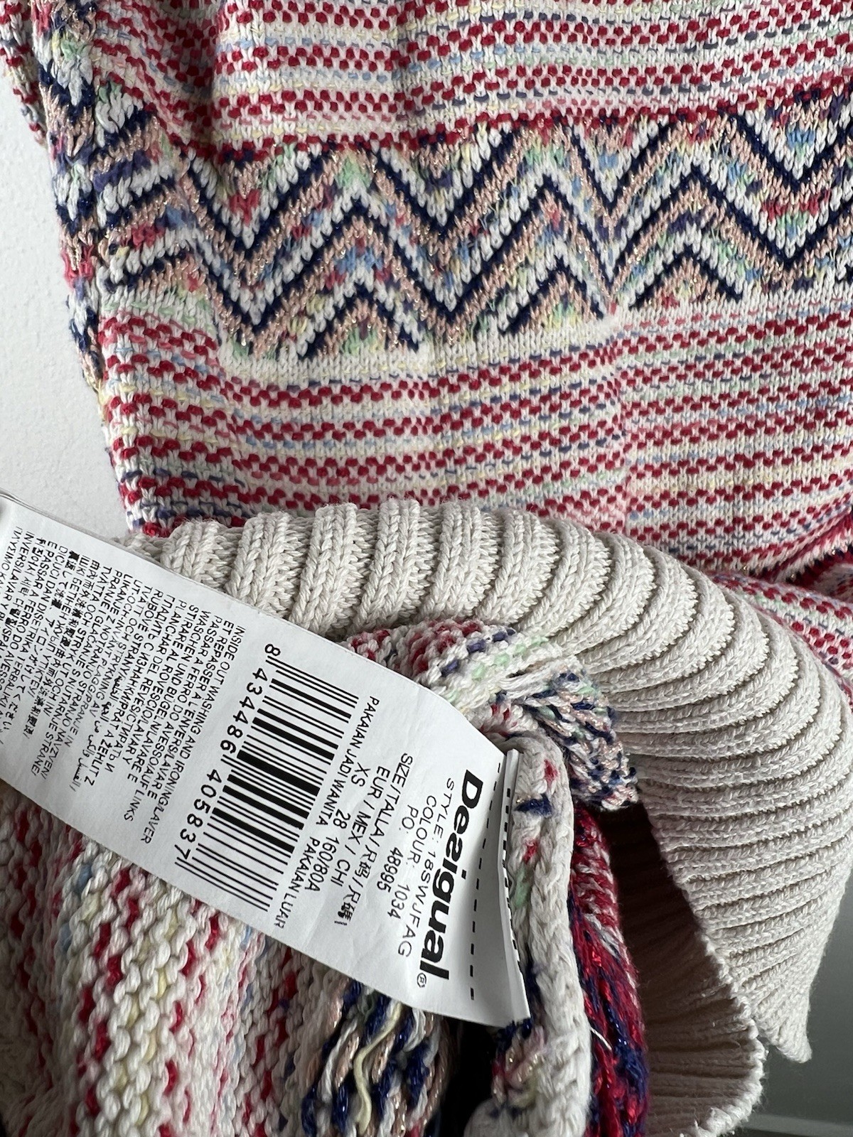 Desigual Multicolor Patchwork Patterned Knit Zip-… - image 10