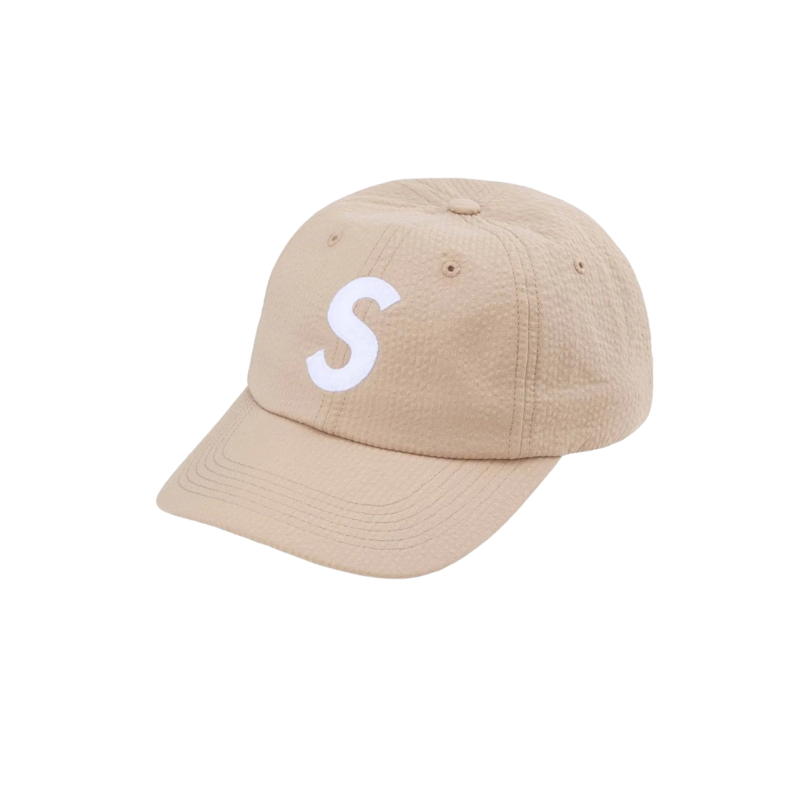 Supreme Seersucker S Logo 6 panneaux marron   24SS