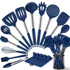 446°F Heat Resistant Silicone Kitchen Utensils, BPA Free Cooking Utensil Set,...