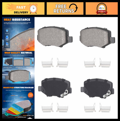 4PCS Rear Ceramic Brake Pads for Dodge Nitro, Jeep Liberty, Wrangler JK - 07-18