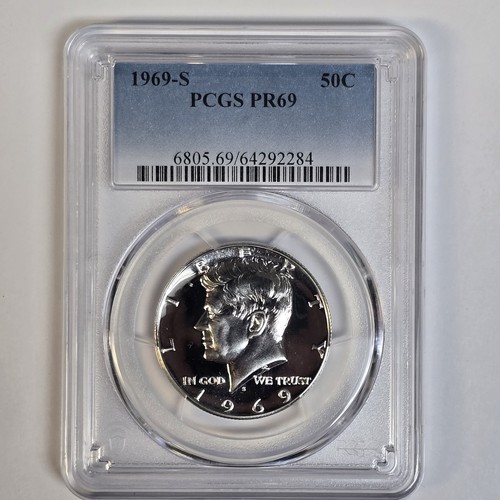 1969-S Kennedy Half Dollar Coin PR69 PCGS Blue Label Estate Lot