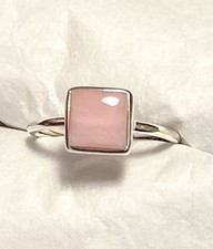 Natural Pink Peruvian Opal Ring 925 Sterling Silver Size 7