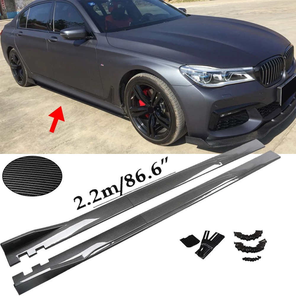 86.6“ Carbon Fiber Side Skirt Rocker Panel Splitter Lip For BMW-M5-2025