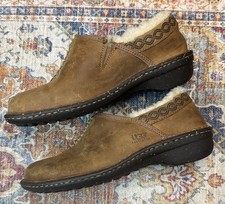 UGG Australia Women's Chestnut Suede Shearling Lined Clog Slippers Shoes Size 7