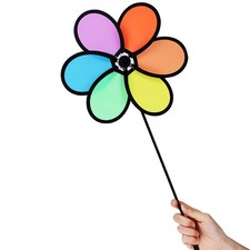 A-DIY Multicolor Flower Windmill Pinwheel Whirligig Garden Windmill Plastic Toy
