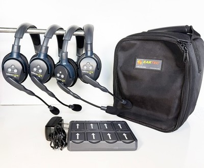 EarTec UltraLite HD 4 person Wireless Comms System - 8 batteries with charger