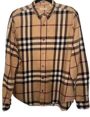 Authentic Burberry Brit Classic Men's Nova Check Plaid Button Down